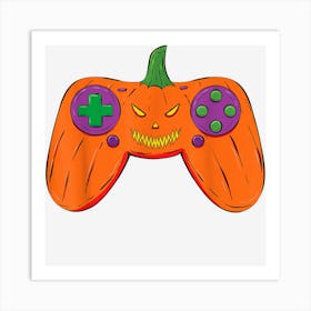 Funny Pumpkin With Game Controllers Halloween Costume Day Art Print