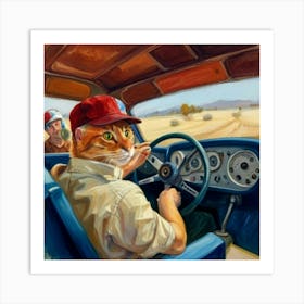 Driver Cat Art Print