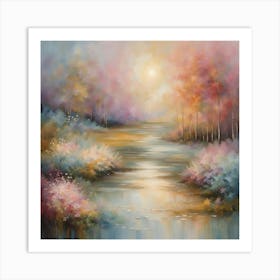 Sunset In The Forest Art Print