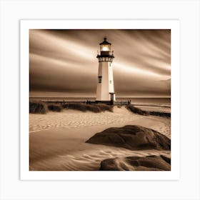 Lighthouse At Dusk 10 Art Print