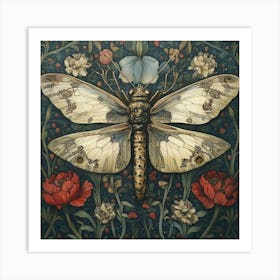 Moth On A Flower Art Art Print