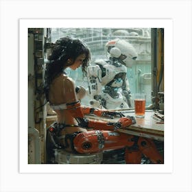 Robot Girl! Art Print