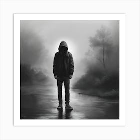 Man In A Hoodie Art Print