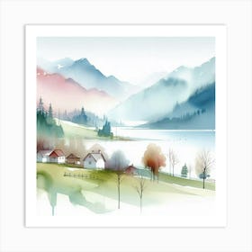 Watercolor Landscape Painting 37 Art Print