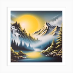 Sunrise In The Mountains 1 Art Print