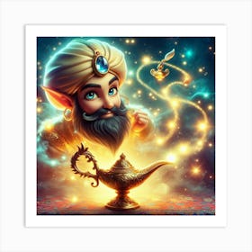 Genie Of The Lamp 1 Art Print