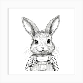 Rabbit In Overalls Art Print