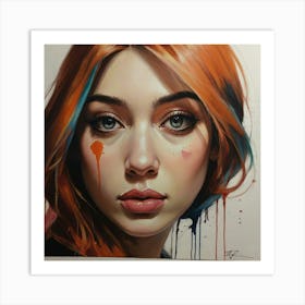 'A Girl With Red Hair' Art Print