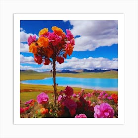 Tibetan beautiful Flowers Art Print