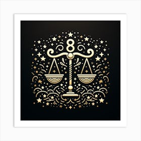 A Zodiac symbol, Scales 3 Art Print