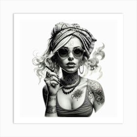 Tattooed Girl 1 Art Print