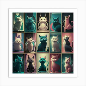 Cat Portraits Art Print