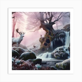 Deer In The Forest Art Print