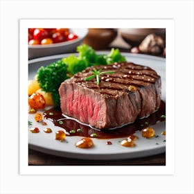 Steak On A Plate 5 Art Print