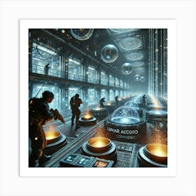 A Futuristic Science Fiction Depiction Of A Stealt Art Print