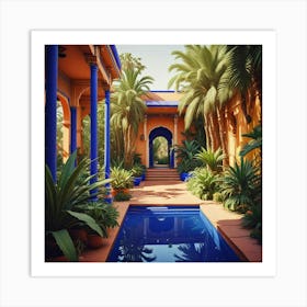 Mediterranean Courtyard 1 Art Print