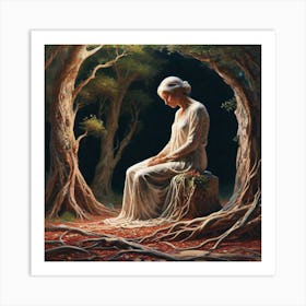 Woman In The Woods 10 Art Print