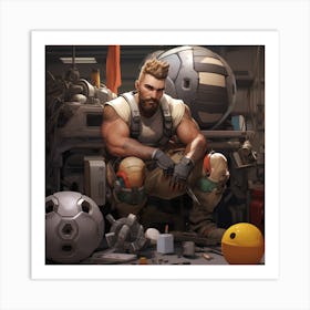 Overwatch wrecking ball if were human Art Print