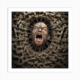 Man In A Hole 2 Art Print