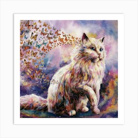 Butterfly Cat 2 Art Print