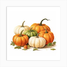 Pumpkins clipart Art Print