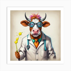 Doctor Cow Art Print