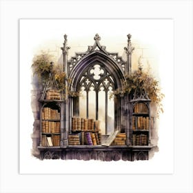 Gothic Library 1 Art Print