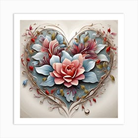 Heart Of Flowers 9 Art Print