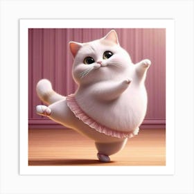 Cute Cat Dancing Art Print