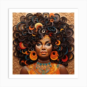 African Woman With Afro 5 Art Print