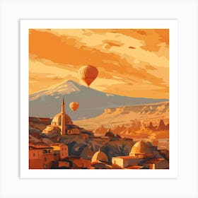 Hot Air Balloons In Cappadocia 1 Art Print