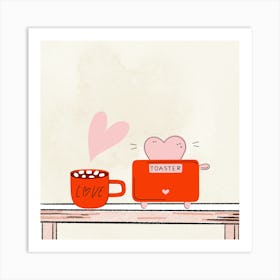 Toaster And Coffee Art Print