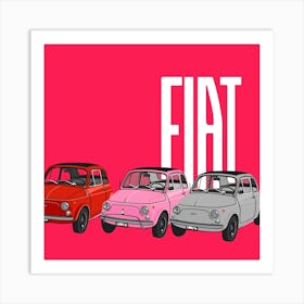 Fiats Roze Art Print