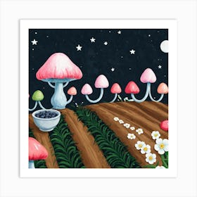 Mushroom Field 1 Art Print