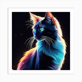 Colorful Cat Art Print