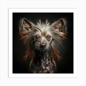 Chinese Crested Dog Portrait Art Print