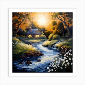 Glimmering Waterside Whimsy Art Print