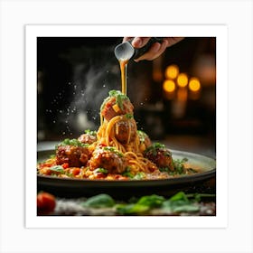 Spaghetti With Meatballs Art Print