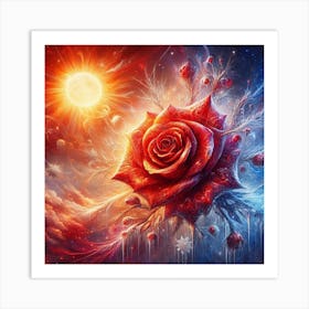 Surrealism, Rose and Winter 1 Art Print