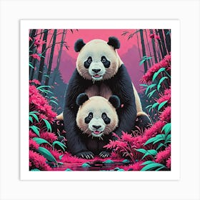 Panda Bears Art Print