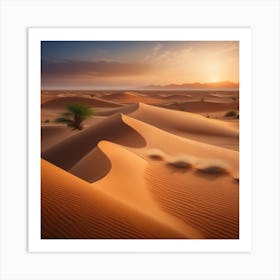 Sunset In The Desert Art Print