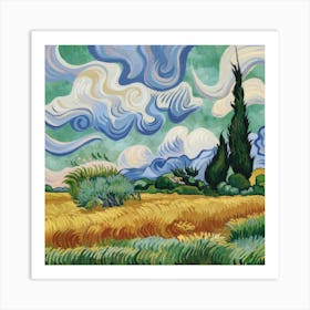 Landscape, Vincent Van Gogh Art Print 4 Art Print