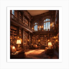 Library Stock Videos & Royalty-Free Footage Art Print