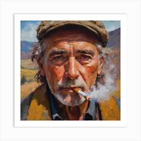 Man Smoking A Cigarette Art Print