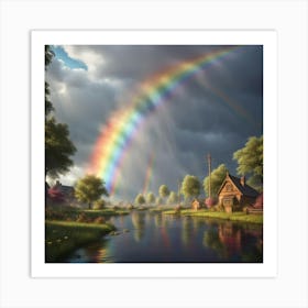 Beautiful rainbow after the rain Art Print