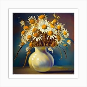 Daisies In A Vase Art Print