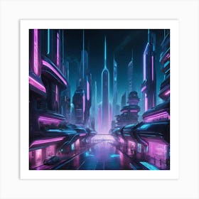 Futuristic City art print 1 Art Print