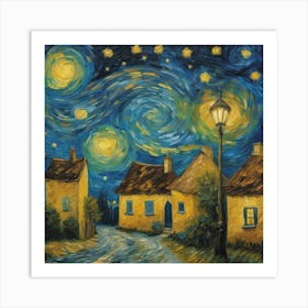 The Starry Night, Vincent Van Gogh Art Print 4 Art Print