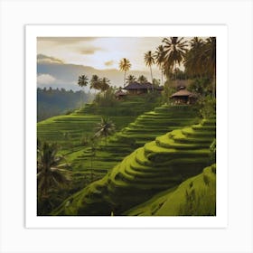 Rice Terraces In Bali landscape Art Print