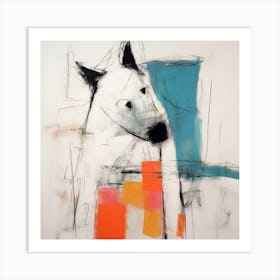Conceptual Abstract Color Block Dog Portrait 23 Art Print